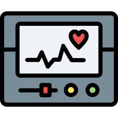 kalp atışı kardiyogram renk ikonu çizimi
