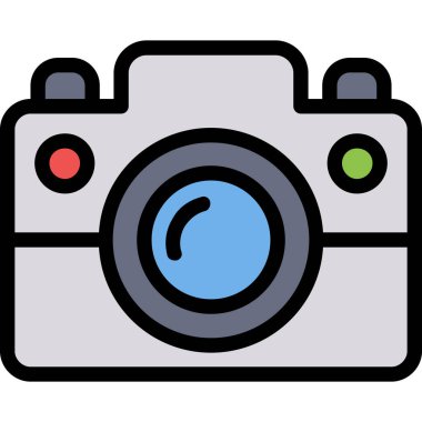 Kamera simgesi, vektör illüstrasyonu