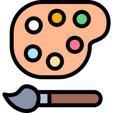 resim paleti boyama simgesi - taslak biçimi