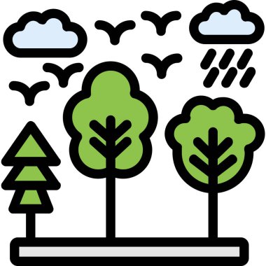 ağaçlar ikon vektör illüstrasyonu