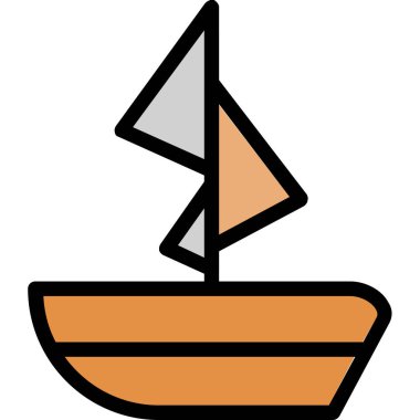 tekne ikonu vektör illüstrasyonu