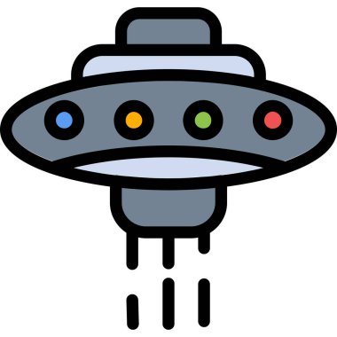Uzay gemisi UFO simgesi ile doldurulmuş dış hat biçimi
