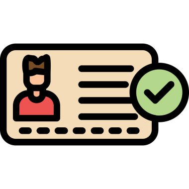 Kimlik kartı simgesi. Web için vektör simgelerinin özet çizimi