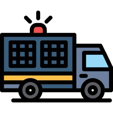 Kamyonet ikonu. outline van van vektör simgesi rengi izole edildi