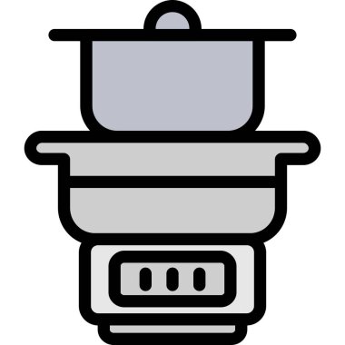 Yemek pişirme simgesi - taslak biçimi