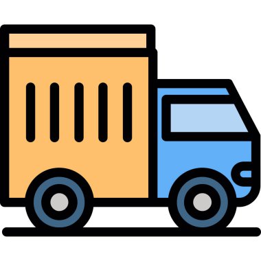 Kamyon teslimat ikonu. taslak dağıtım vektör resimleme simgesi rengi düz izole