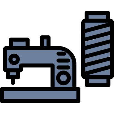 Dikiş makinesi ağ simgesi vektör çizimi