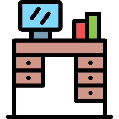 Mobilya. Web simgesi basit illüstrasyon