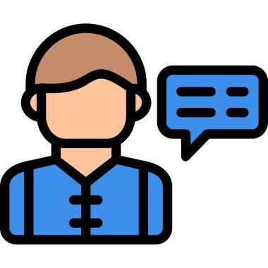 Konuş. Web simgesi basit illüstrasyon