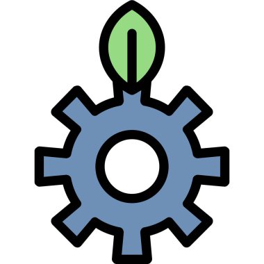 dişli vektör simgesi ayarlanıyor. Ana hatlı vektör çizimi. düz tasarım izole dişli.