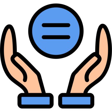 El ele tutuşan top simgesi renk çizgisi vektörü