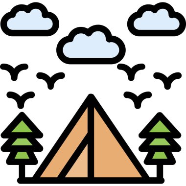 çadır kamp orman ikonu