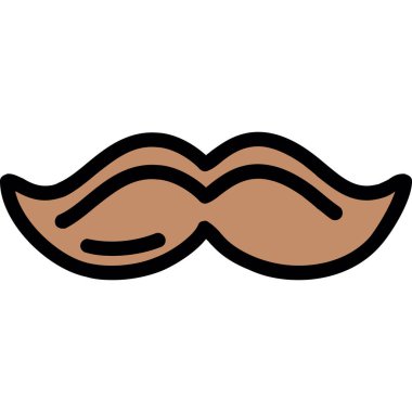 Beyaz arkaplanda bir bıyığın vektör çizimi