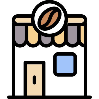 Dükkan ikonu. dükkan vektör simgesi rengi düz izole