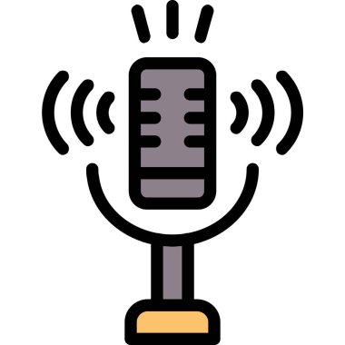 Mikrofon. Web simgesi basit illüstrasyon