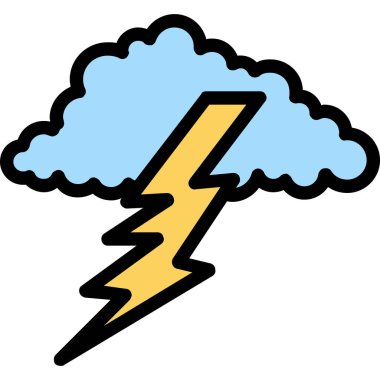 Fırtına bulut simgesi. anahat fırtına bulutu vektör simgeleri düz izole renk