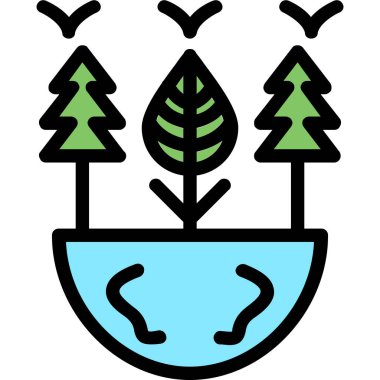 ağaç simgesi vektör illüstrasyonu