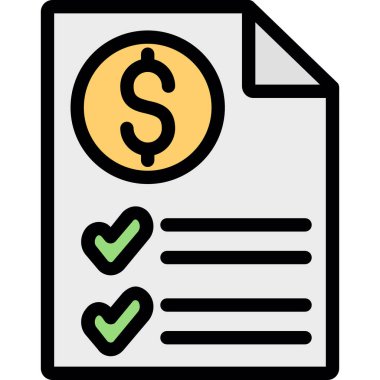 Bill Dolarlık fatura simgesi - taslak biçimi