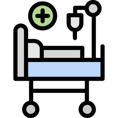 Hastane sağlık hizmetleri ikonu - ana hatlarıyla