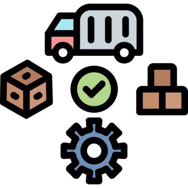 kargo lojistik dağıtım simgesi doldurulmuş taslak biçimi