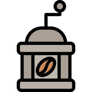 Kahve makinesi simgesi renk ana hatları vektörü