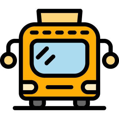 Otobüs durağı simge rengi dış hat vektörü