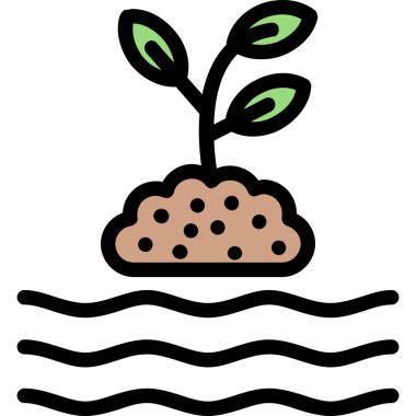 Toprak. Web simgesi basit tasarım