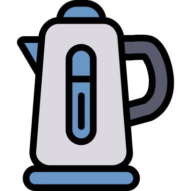 Kahve makinesi simgesi renk ana hatları vektörü