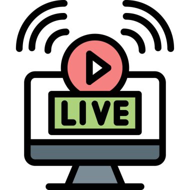 taslak biçiminde canlı yayın yassı simgesi