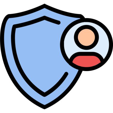 Koruma kalkanı koruma simgesi - dış hat biçiminde