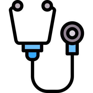 Steteskop. Web simgesi basit illüstrasyon