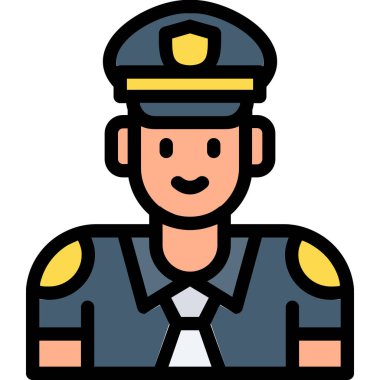 Cezaevi Gardiyan Hattı Dolu, Basit Vektör İllüstrasyonu