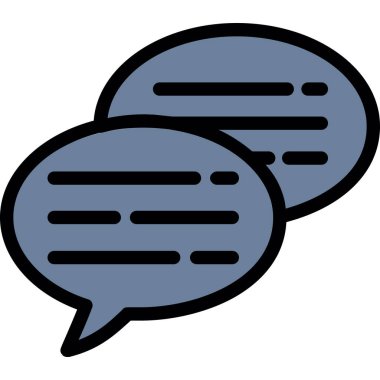 Sohbet balonu simgesi. beyaz üzerinde izole edilmiş hat sohbet balonu vektör rengi