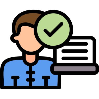 iş yöneticisi simgesi renk ana hatları vektörü