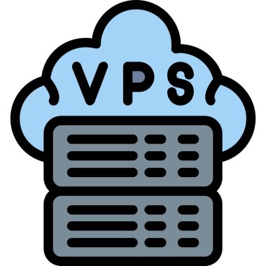 Bulut sunucu simgesi. ev sahibi vektör simgesini barındıran ana hat rengi izole edildi