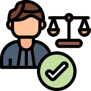 Adalet. Web simgesi basit illüstrasyon