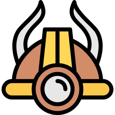 Viking Viking miğferi simgesi - ana hatlarıyla doldurulmuş