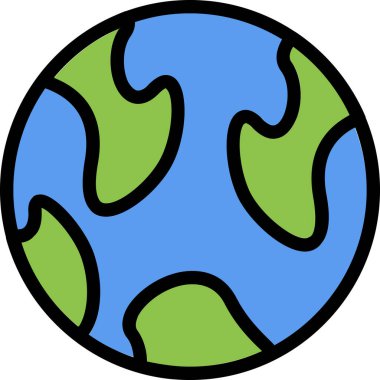 dünya simgesi renk dış hat vektörü