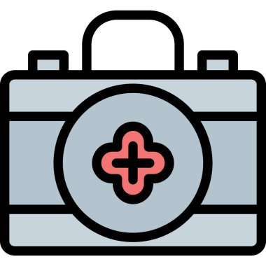 İlk yardım vektör simgesi. Beyaz düz izole edilmiş sembol için ana çizgi ikon vektör simgesi.