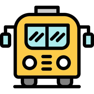 Otobüs. Web simgesi basit illüstrasyon