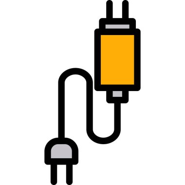 elektrik dolgu vektör simgesi tasarımı, satır vektör simgesi