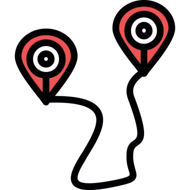 güzergah haritası simgesi. hat yolu haritası işaretleyici vektör rengi düz izole