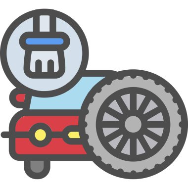 Araba yarışı ikonu. Web için yarış vektör simgelerinin özet çizimi