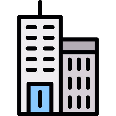 Bina. Web simgesi basit illüstrasyon