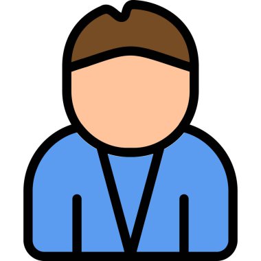 Kulaklık simgesi olan adam, vektör illüstrasyon tasarımı