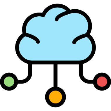 Bulut hesaplama ağı simgesi - taslak biçimi