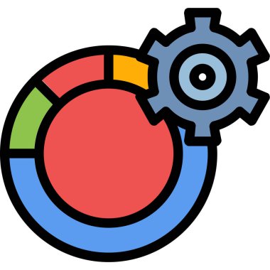 dişli ayarı simge rengi dış hat vektörü