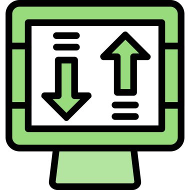 Aşağıdaki ok simgesi, beyaz arkaplanda izole edilmiş vektör illüstrasyonu