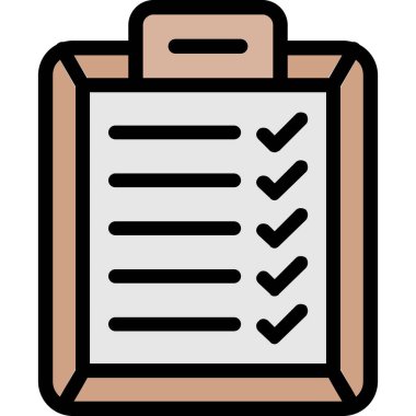 Kontrol listesi simgesi, vektör illüstrasyonu