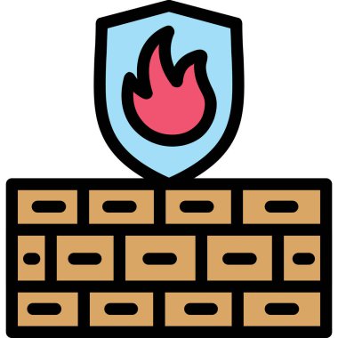 Şömine. Web simgesi basit illüstrasyon